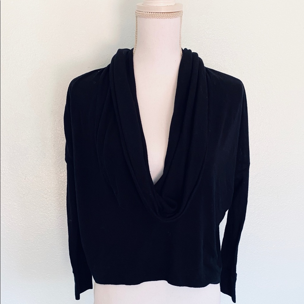 LUSH Black Cowl Neck Blouse Sz M